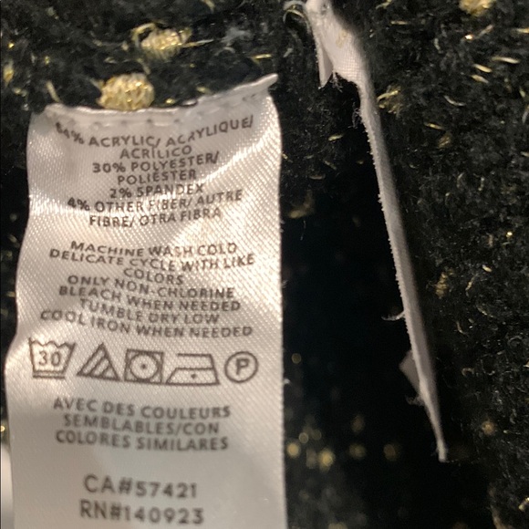 Ann Taylor Black and Gold Speckled Turtleneck Sweater - Picture 4 of 4